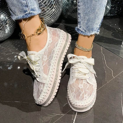 Round Toe Platform Loafers Ivory