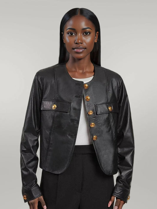 Button Up Long Sleeve Jacket Black