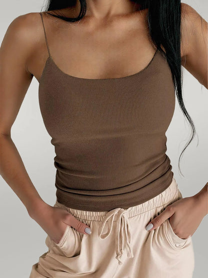Scoop Neck Cami Coffee Brown