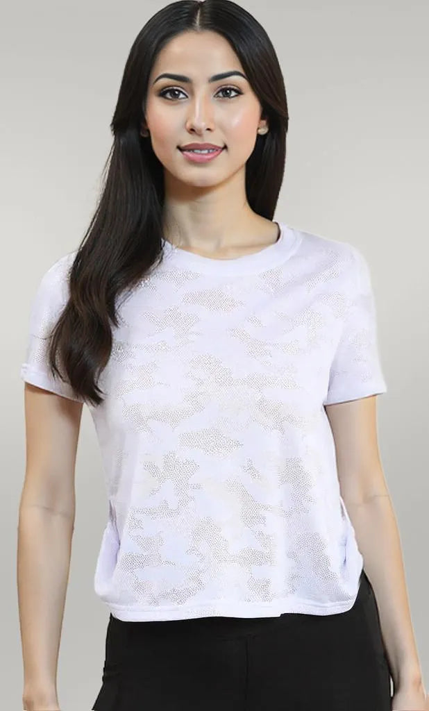 Ice Silk Mesh Round Neck Short Sleeve T-Shirt