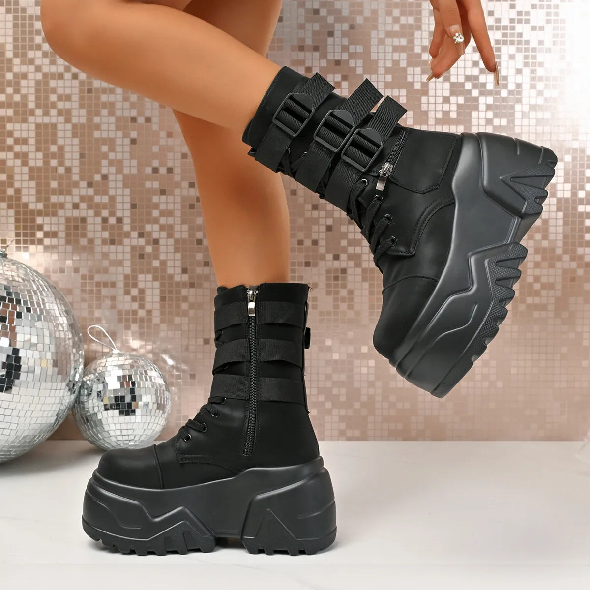 Round Toe Platform Boots