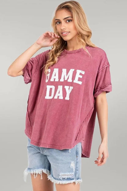 Mittoshop GAME DAY Round Neck Short Sleeve T-Shirt