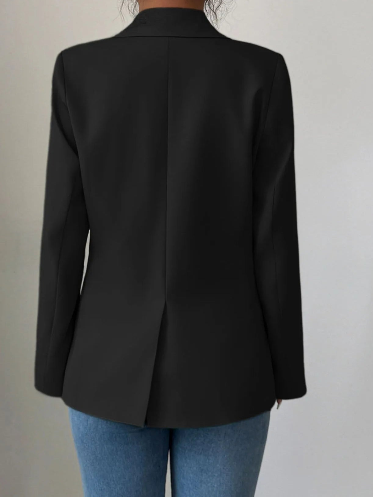 One Button Lapel Collar Blazer