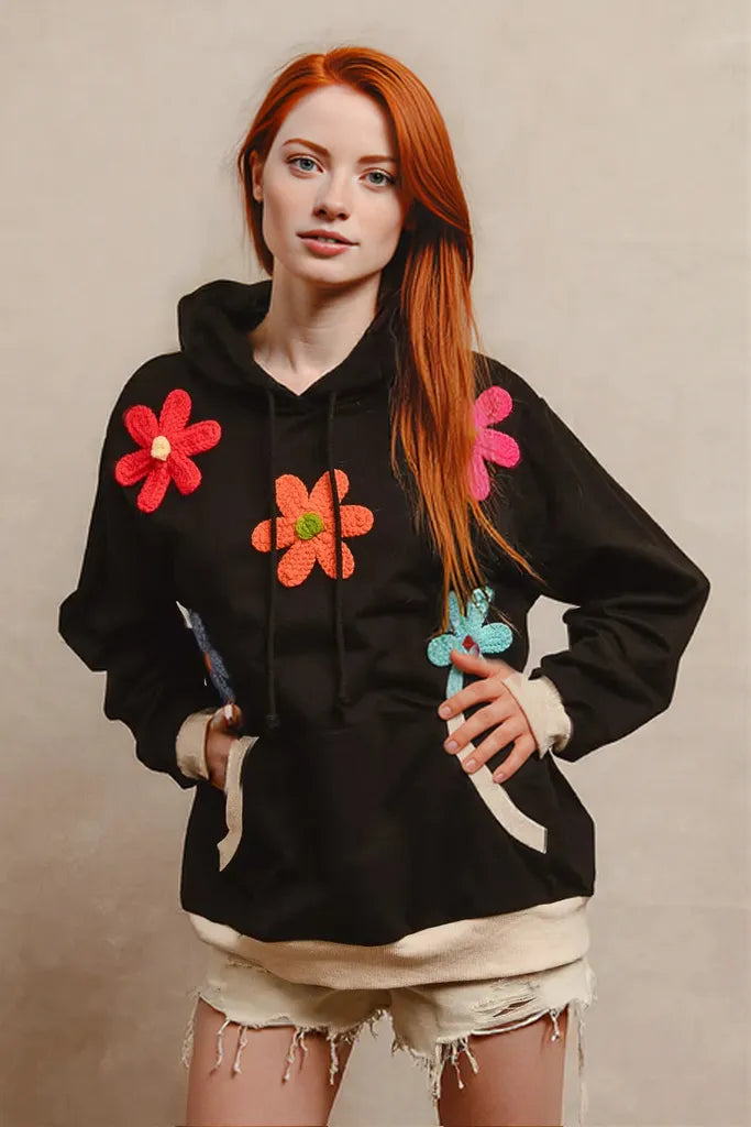 BiBi Patched Hoodie Top