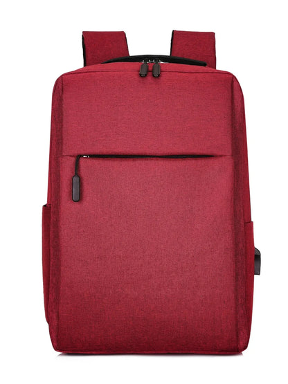 Adjustable Straps Oxford Cloth Backpack Bag Burgundy One Size