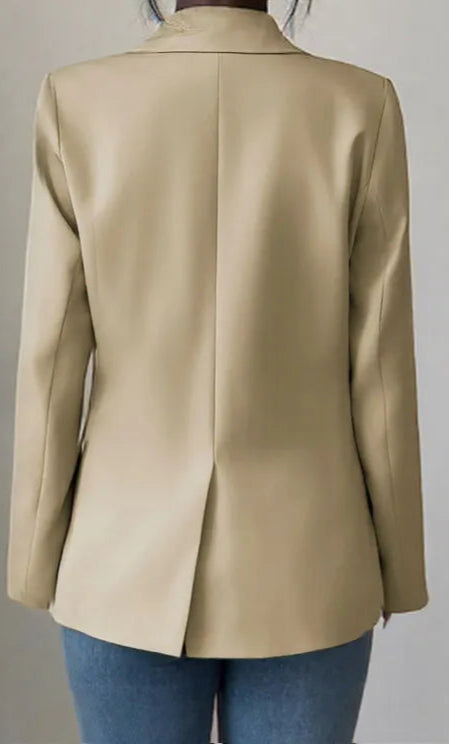One Button Lapel Collar Blazer
