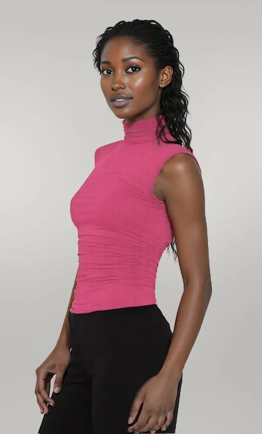 Lovelet Ruched Mock Neck Tank