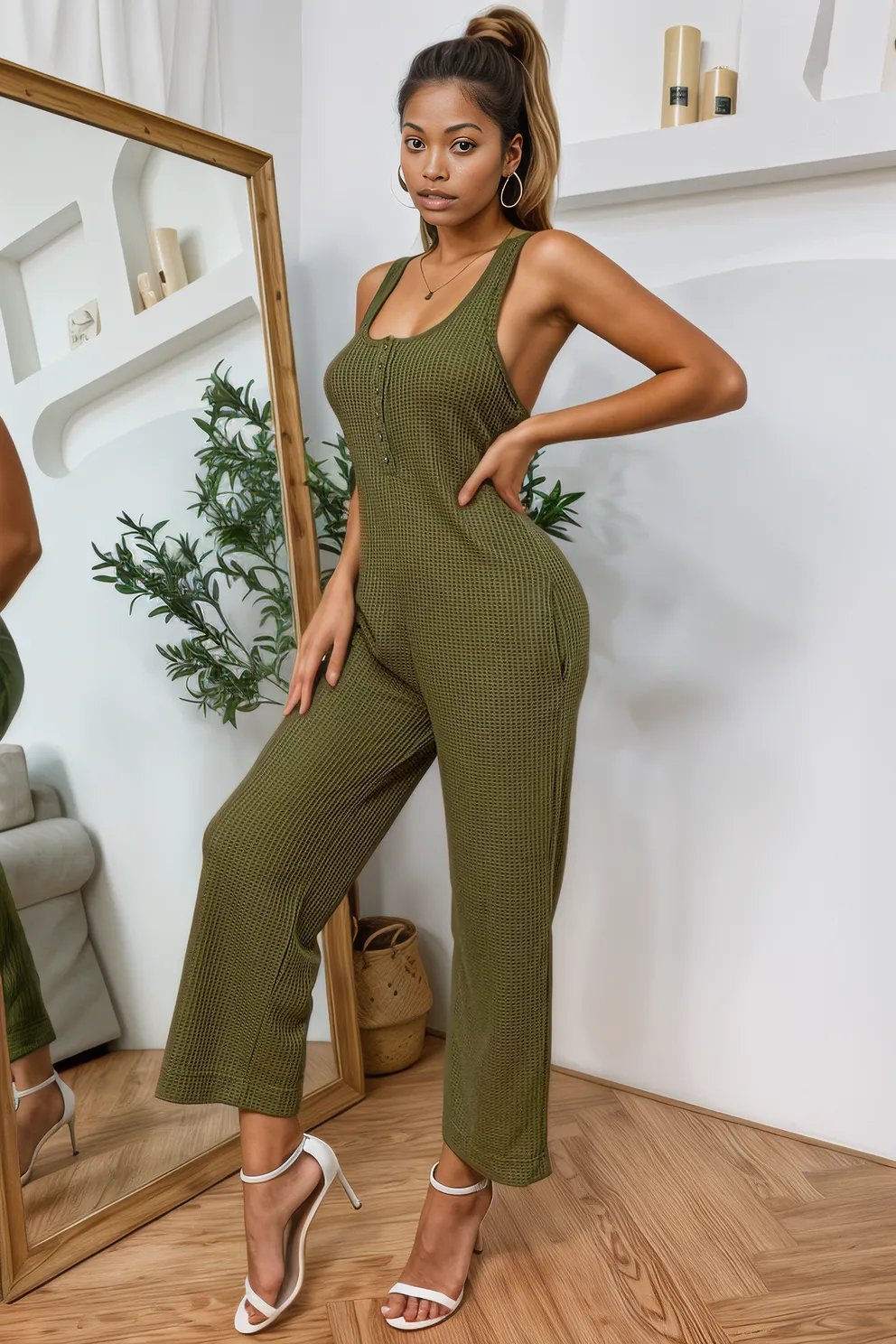 Sleeveless Straight Leg Jumpsuit