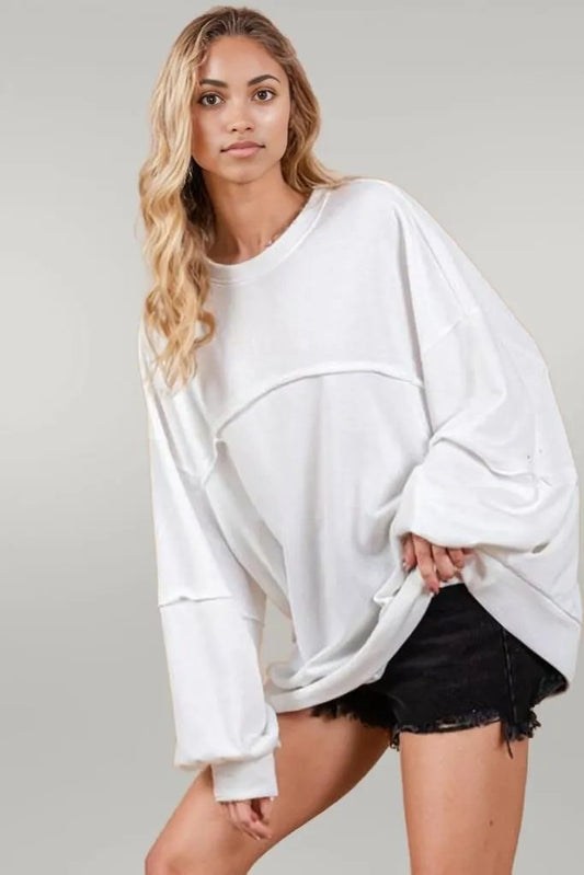 Ces Femme Exposed Seam Long Sleeve Sweatshirt