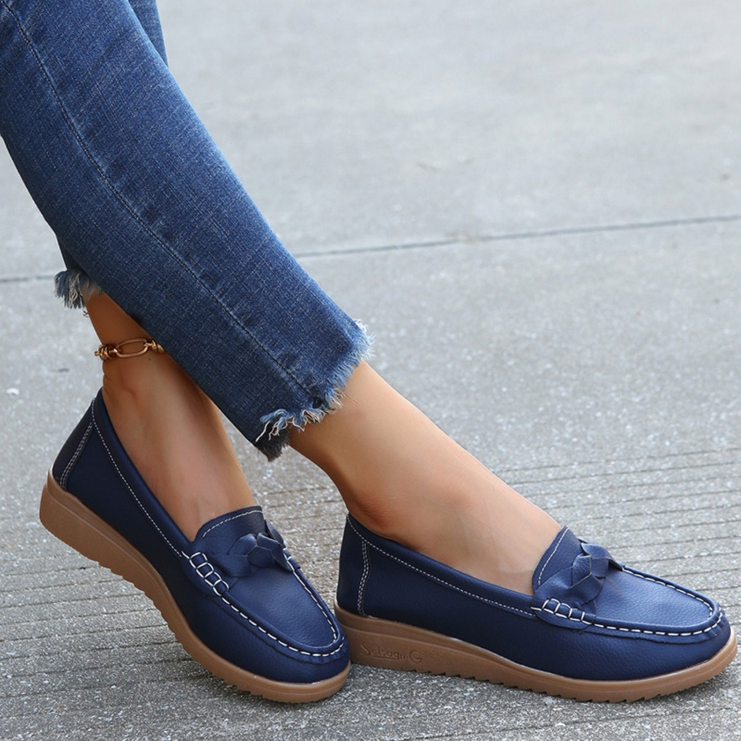 Weave Wedge Heeled Loafers - Shoes & Bags/Crossbody Bags - Trendsi