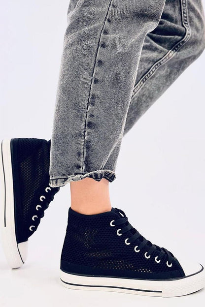 Inello Lace-up women's ankle-high sneakers black