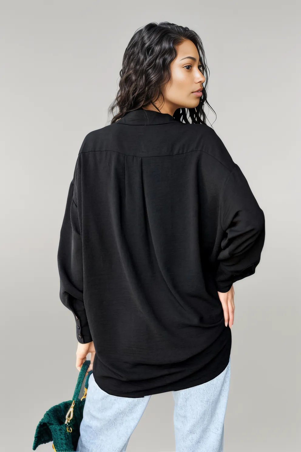 asymmetrical oversize cut Long sleeve shirt