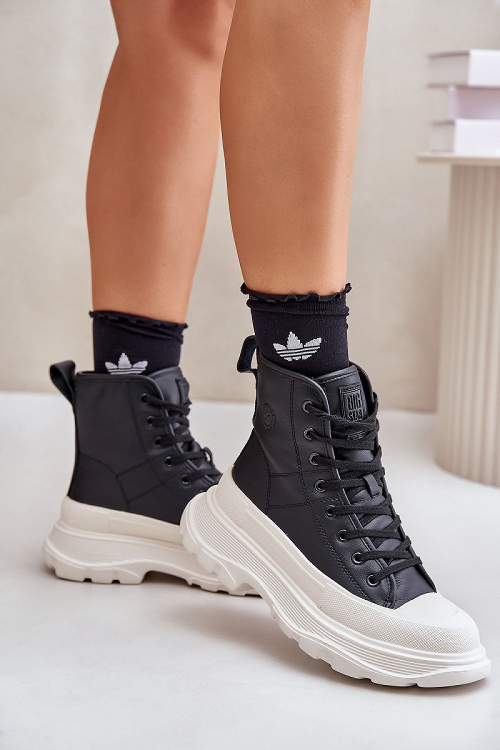 Big Star Natural leather Sneakers Step in style black