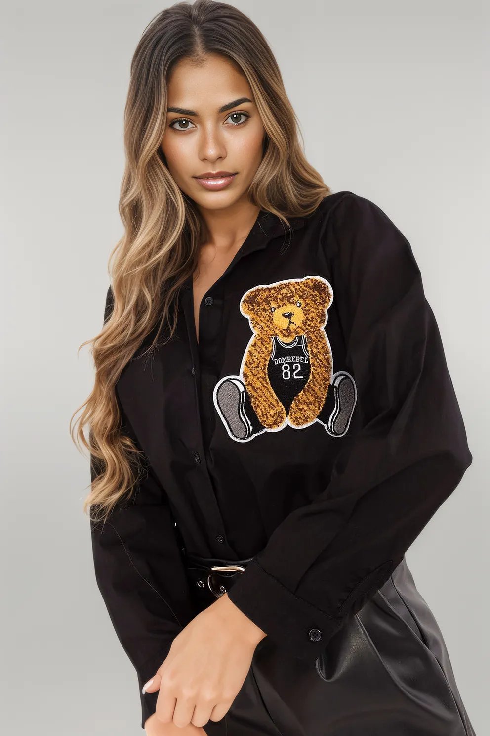 Teddy Bear Long sleeve shirt black EU one-size-fits-all | US one-size