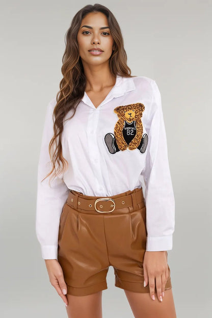 Teddy Bear Long sleeve shirt white EU one-size-fits-all | US one-size