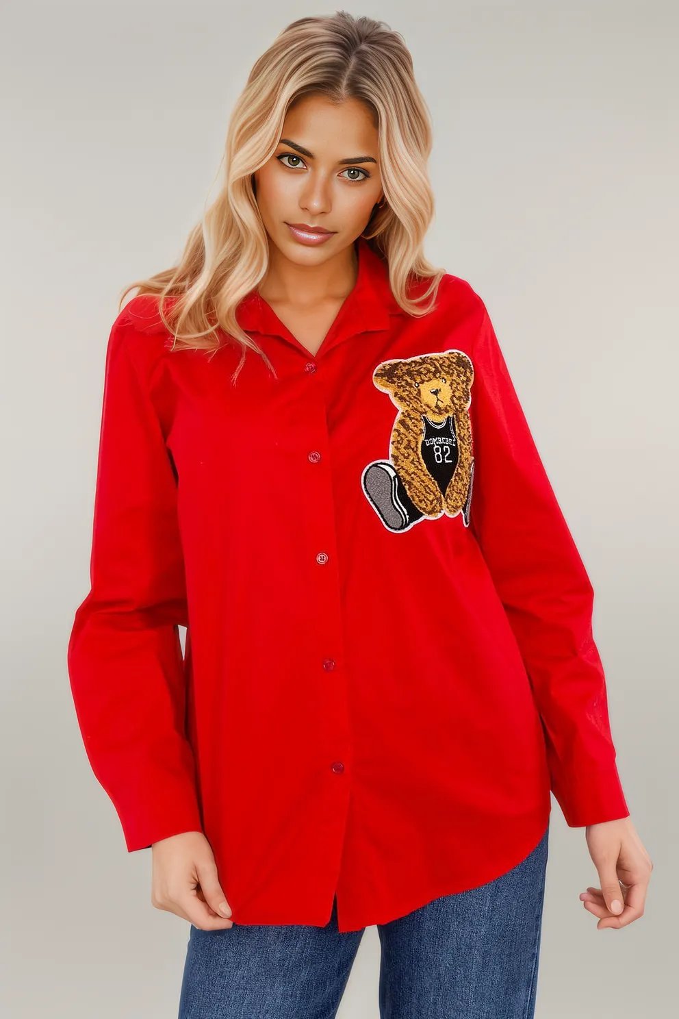 Teddy Bear Long sleeve shirt red EU one-size-fits-all | US one-size