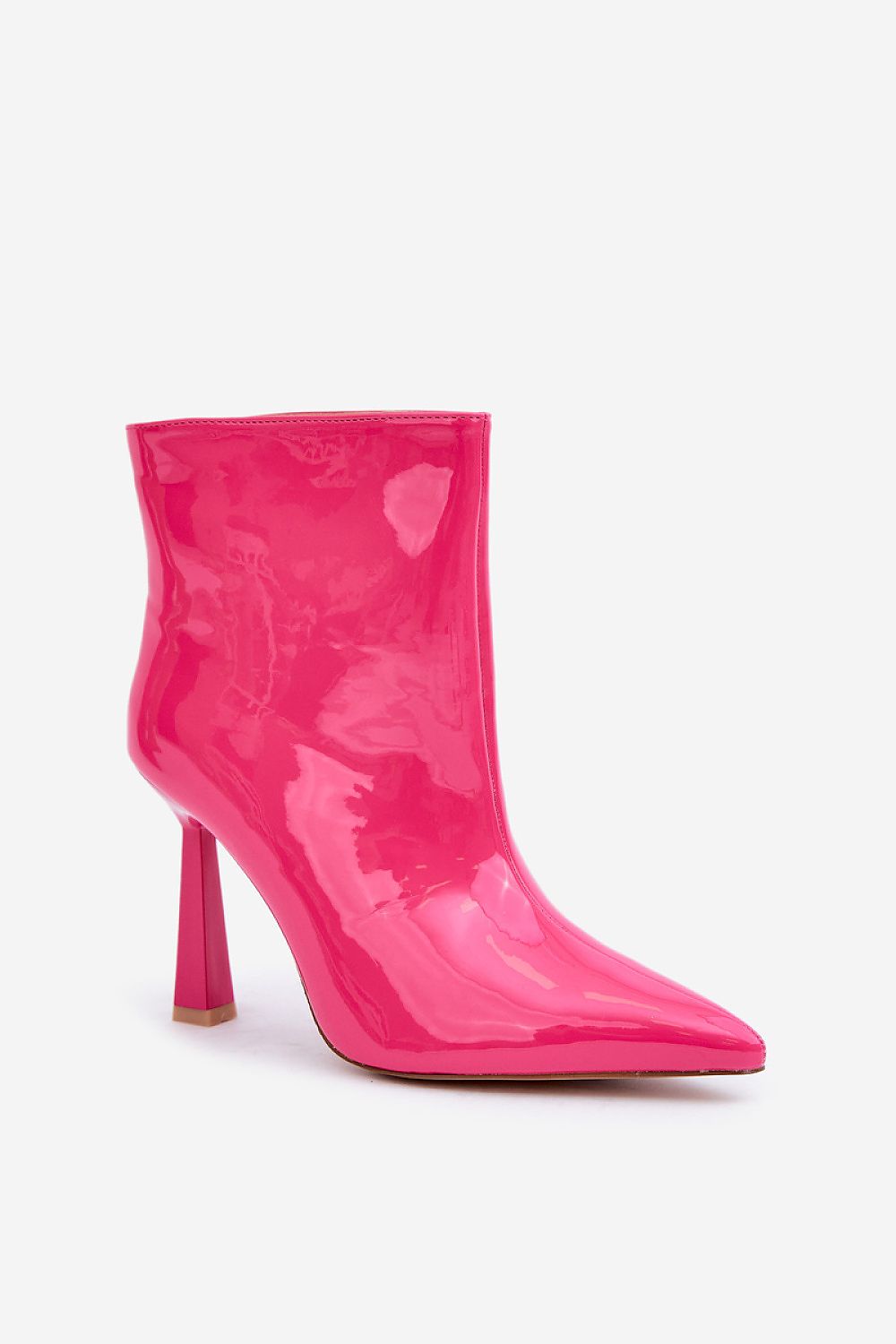 Step in style high-heeled patent ankle boots