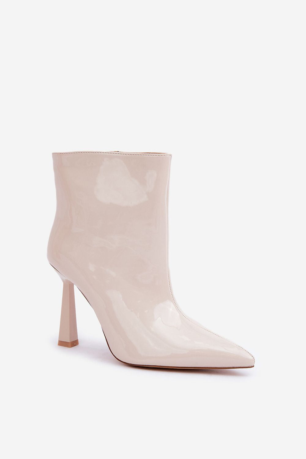 Step in style high-heeled patent ankle boots