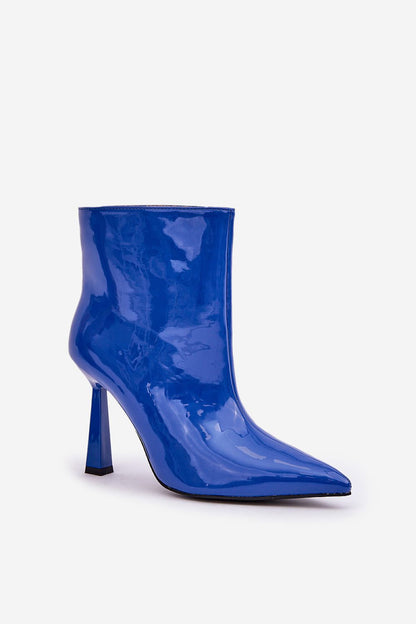 Step in style high-heeled patent ankle boots