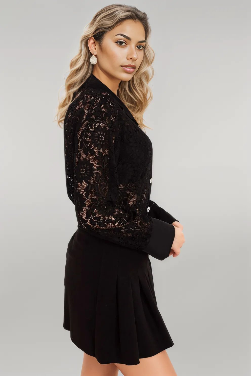 Women's lace shirt Long sleeve shirt