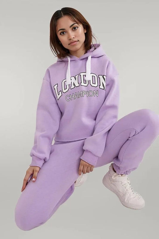 Ex Moda Lavender Casual tracksuit set