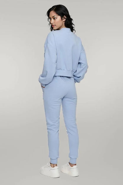 Women's 3-Piece Bomber Jacket Outfit: Striped Top & Loose Pants Set