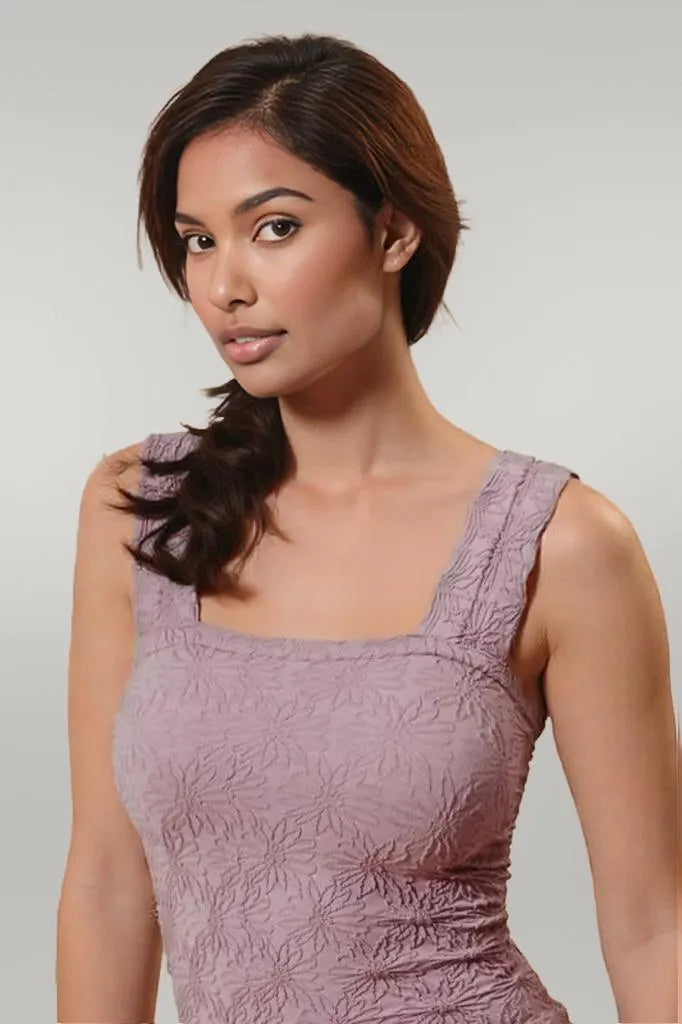 SO ME Floral Jacquard Seamless Tank Top
