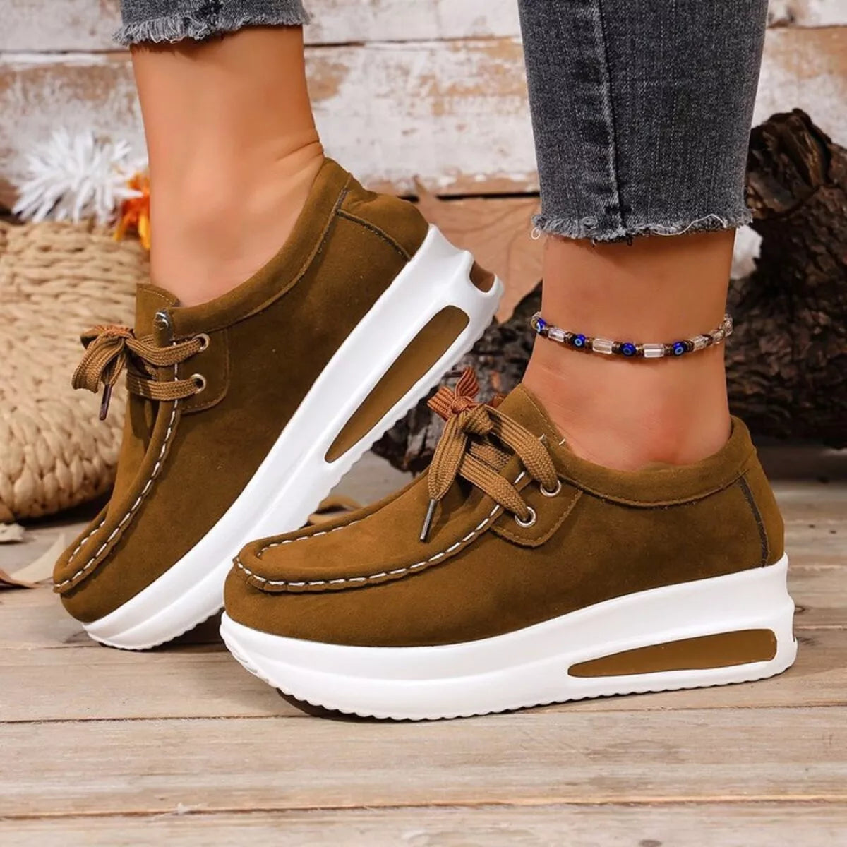 Round Toe Platform Sneakers