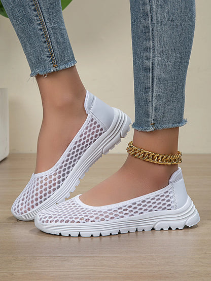 Breathable Mesh Slip-Ons White