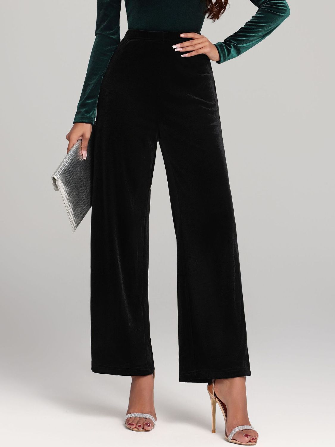 High Waist Wide Leg Pants Black