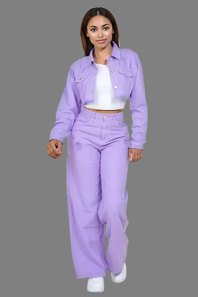 American Bazi High Waist Distressed Wide Leg Jeans