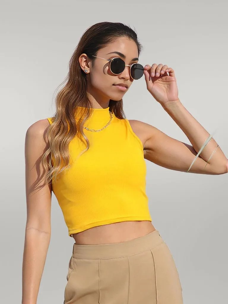 Mock Neck Cropped Tank