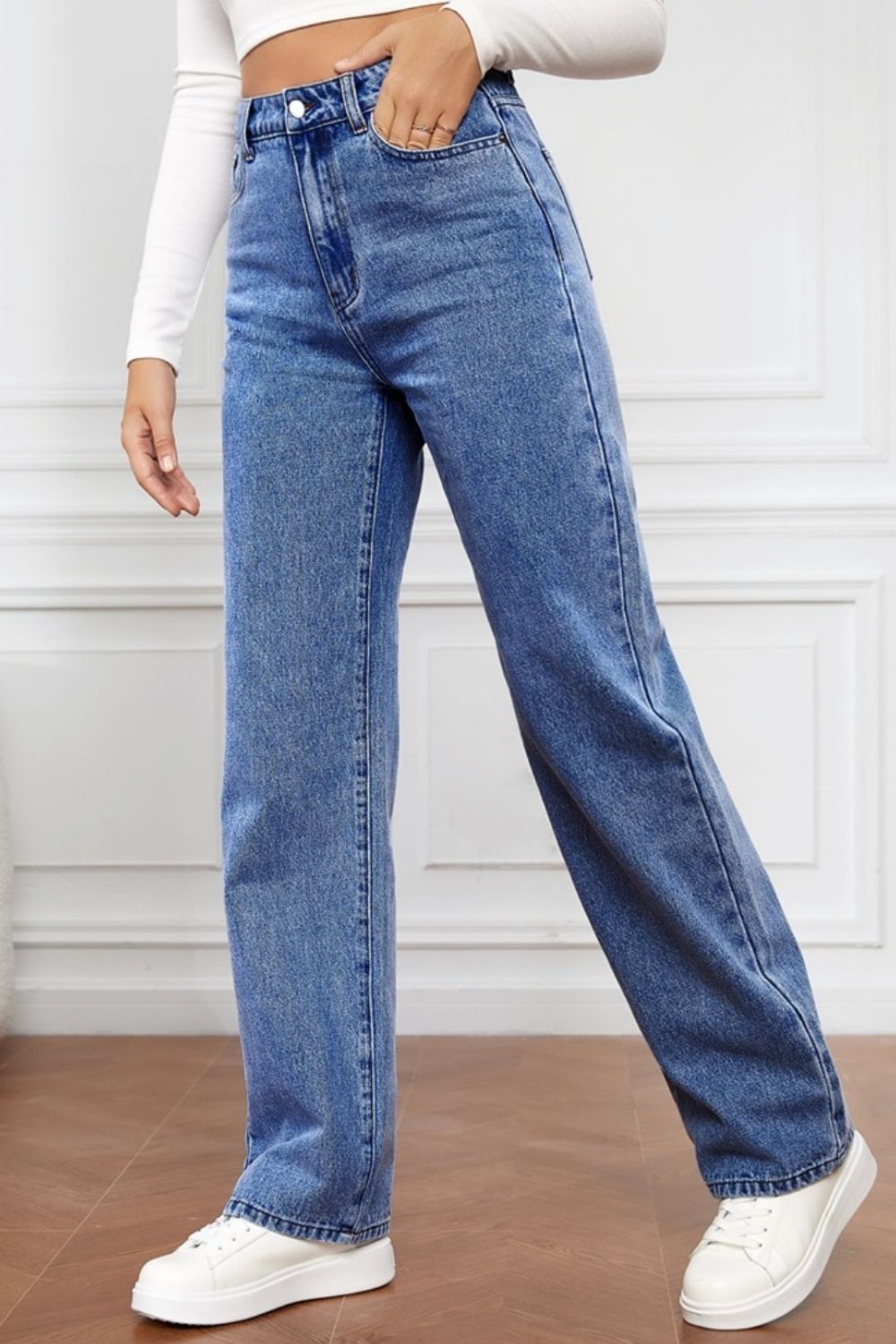 High Waist Straight Jeans