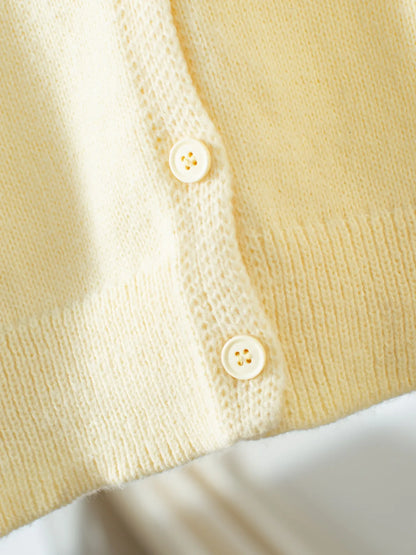 Button-Up Long Sleeve Knit Cardigan