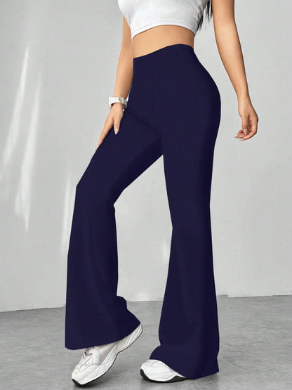 High Waisted Flare Pants Dark Purple
