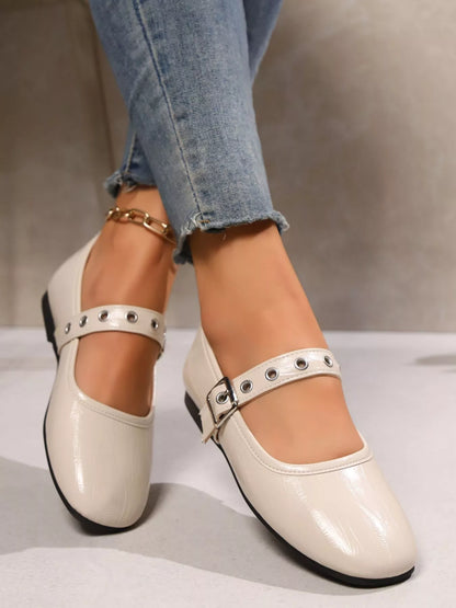 Round Toe Mary Jane Loafers