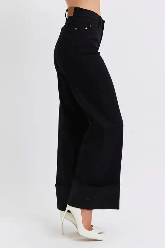 Judy Blue Full Size High Waist Reto Wide Leg W/ Cuff