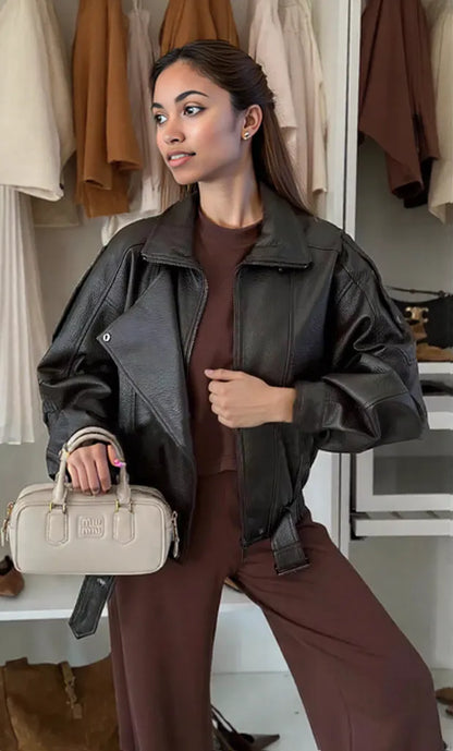 Leather Zip Up Jacket