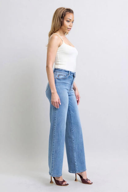 Judy Blue Full Size Wide Leg Jeans with Pockets