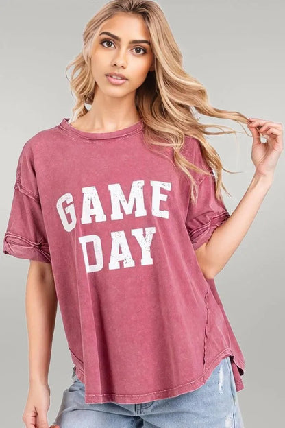 Mittoshop GAME DAY Round Neck Short Sleeve T-Shirt