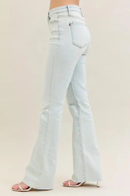 Judy Blue Full Size Destroy & Fray Hem Bootcut Jeans