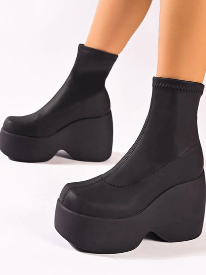 Chunky Platform Wedge Boots