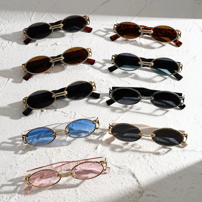 Retro Oval Frame Sunglasses
