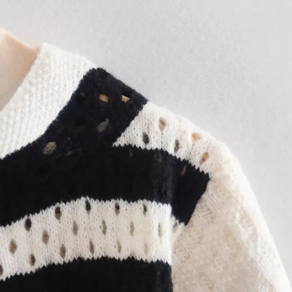 French Vintage Hollow Out Tassel Long Sleeve