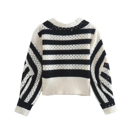 French Vintage Hollow Out Tassel Long Sleeve