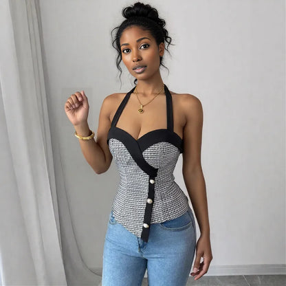 Knitted Vest Slim Fit Halter