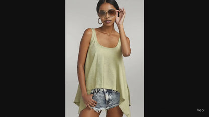 BiBi High and Low Flare Knit Tank Top